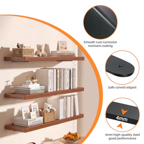 Hidden Shelf Brackets 10 in Heavy Duty Floating Shelf Bracket DIY Wall Mounted Shelves Support Hardware Invisble Metal L Brackets for Wall Shelves Max Load 220 LBS/Pair(2 PCs) - size: 10 Inch