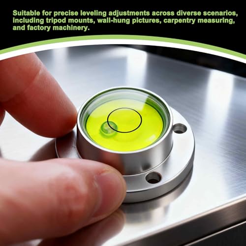 5pcs Round Bubble Level 10x6mm - Mini Circular Bullseye Spirit Levels Measuring Layout Tools for Leveling Camera/Tripod/Telescope/Workshop/Turntable/Pictures Frame, Green