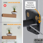 EVALD LevelMate™ Uni-Mount 6 Inch Floating Shelf Brackets, Hidden Shelf Brackets with Anti-Sag Pinol Screw System, Floating Shelf Mount with Screws & Anchors (4 Pack) - size: 6 Inch, style: 4 Pack Uni-mount