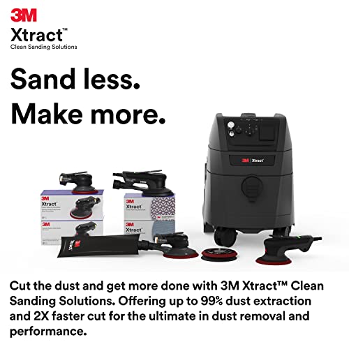 3M Xtract Pneumatic Random Orbital Sander, 88945, 5 in - size: 5 in, 3/32 in Orbit, style: Self-Generated Vacuum