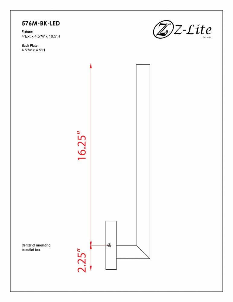 Open Box - Z-Lite 576M-BK-LED - Wall Sconces Outdoor Lighting
