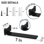 Heavy Duty Shelf Brackets Industrial L Shelf Bracket - 0.2 Inch Thick Premium Solid Steel Shelf Supports, Black Rustic Wall Brackets for Shelves - 7 Inch Floating Shelves Hardware (6 Pack) - size: 7 Inch-6 Pack