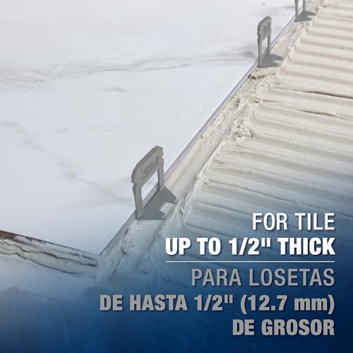 QEP 99771 LASH XL Tile Leveling System Clips for 1/32" Grout, Grey (500-pack)