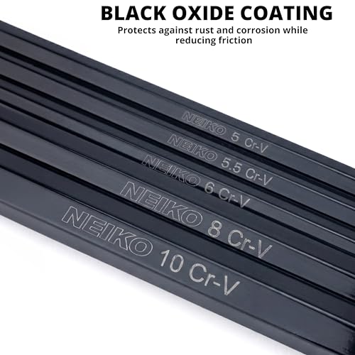 NEIKO 01104A Master Allen Wrench Set, 39 Pc Ball End Hex Key Set, Metric, Standard & Torx, SAE & MM Long Allen Keys 1.27mm to 10mm & 0.05” to 3/8 Inch and T5 to T50, Black Oxide Chrome Vanadium - size: Metric+SAE+Torx - 39pc