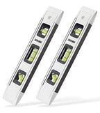 DOWELL Magnetic Torpedo Level Mini Bubble Level Box Spirit Level Alloy Frame 180/90/45 Degree 9-Inch (2, White) - color: 2pcs-white