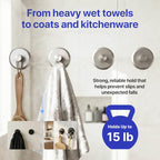 HOME SO Suction Cup Hooks for Shower & Bathroom Towel 4-Pack Brushed Nickel - color: Brushed Nickel, size: 4 Pack