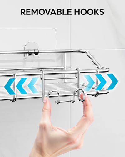 Nieifi Shower Caddy Adhesive, Shower Shelves, Shampoo Holder for Bathroom - color: A-Silver, size: 6 Pack