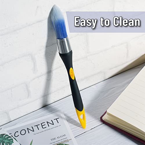 Bates Trim Brush, 0.75 Inch Edge Painting Tool, Trimmer Edger (Pack of 3) - color: Yellow-black, size: 0.75 inch, 3 Pack