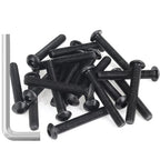 25 Pieces M6 x 40mm Button Head Socket Cap Screws, Thread Pitch 1.0mm, Sutemribor M6 Black Screws, 10.9 Grade Alloy Steel, Black Oxide Finish, Fully Threaded - size: M6 x 40mm, style: Button Head