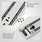 LONTAN 1 Pair Side Mount Drawer Slides 22 Inch Heavy Duty Cabinet Rails - color: Silver, size: 22 Inch - Drawer Slide