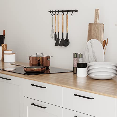 Ravinte Matte Black Square & Solid Cabinet Handles,6-1/4 Inch,15 Pack - size: 6-1/4 Inch Hole Center