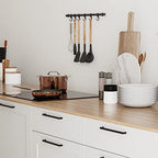 Ravinte Matte Black Square & Solid Cabinet Handles,6-1/4 Inch,15 Pack - size: 6-1/4 Inch Hole Center