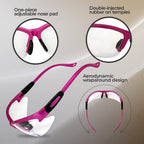 Global Vision Safety Shop Glasses - color: Pink Frame/Clear Lens