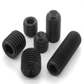80Pcs M3-0.5x3mm Black Hex Socket Set Screw Grub Screws,Headless Cup Point,Flat Point Grub Bolt,Internal Hex Drive,Alloy Steel,Grade 12.9 Carbon Steel,for Towel Rack Door Knob - size: M3-0.5x3(80)