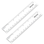 EBOOT 2 Pack Clear Plastic Ruler 6 Inch Straight Ruler for School - color: White, size: 6 Inch