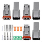 3 Sets Deutsch 2 Pin DT Connector Waterproof Electrical Wire Connector - style: 3 Sets 2 Pin