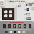 ENERLITES Double Duplex Outlet Covers Wall Plate, 2-Gang, 1 Pack, Brown - color: Brown, size: Screw