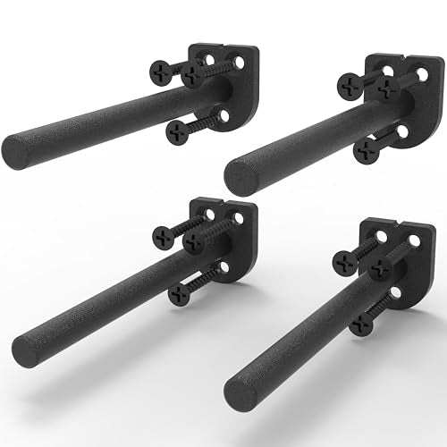 10 Inch Heavy Duty Floating Shelf Brackets 4 Pack, 1/4" Thick Solid Steel Hidden Blind Support, Fits Wood Studs, Holds 200 lbs, Invisible Hardware DIY Kit for Custom Shelving, Black - size: 10 Inch, style: Black 4 Pack