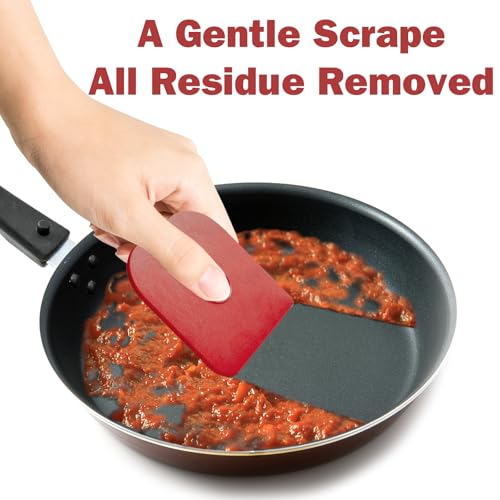 Pan Scraper, 5 Pcs Pot & Dish Scraper Plastic, Sturdy Scraper Kitchen Tool, Red - color: Red, size: 5 Pcs