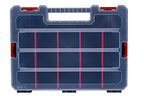 Small Parts Organizer Box – Stackable Hardware Storage Case with 20 Compartments & 12 Dividers – Heavy-Duty Nylon Screw, Drill Bit, Nut & Bolt Organizer for Garage, Toolbox, Workshop