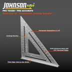 Johnson Level & Tool RAS-120 12" Johnny Square Aluminum Rafter, 12", Silver, 1 Square