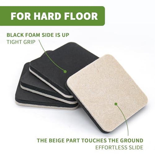 Felt Furniture Sliders for Hardwood Floors 8 PCS, 3 1/2" Beige - size: 8 PCS 3 1/2'' Beige
