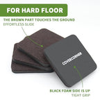 Felt Furniture Sliders for Hardwood Floors 16 PCS, 3 1/2" Brown - size: 16 PCS 3 1/2'' Brown