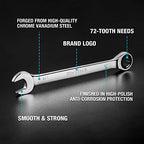 DURATECH 8-Piece Ratcheting Wrench Set, SAE, 5/16" to 3/4" - size: Set（5/16" to 3/4"）