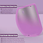 Sapid Silicone Bowl Scraper Flexible Curved Edge Dough Scraper Baking Bread - color: Purple