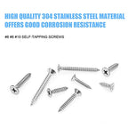 DYWISHKEY 320 Pieces #6#8#10 Stainless Steel 304 Phillips Flat Head Self-Tapping Screws, Wood Screws Assortment Kit - size: #6#8#10