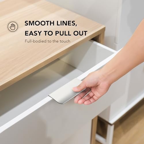 Ravinte Silver Finger Edge Pulls Drawer Edge Pulls 80mm/3.15 inch 6 Pack - size: 2-1/2" Hole Center,3.15" Overall Length