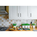 Ravinte Matte Black Square & Solid Cabinet Handles,4 Inch,15 Pack - size: 4 Inch Hole Center