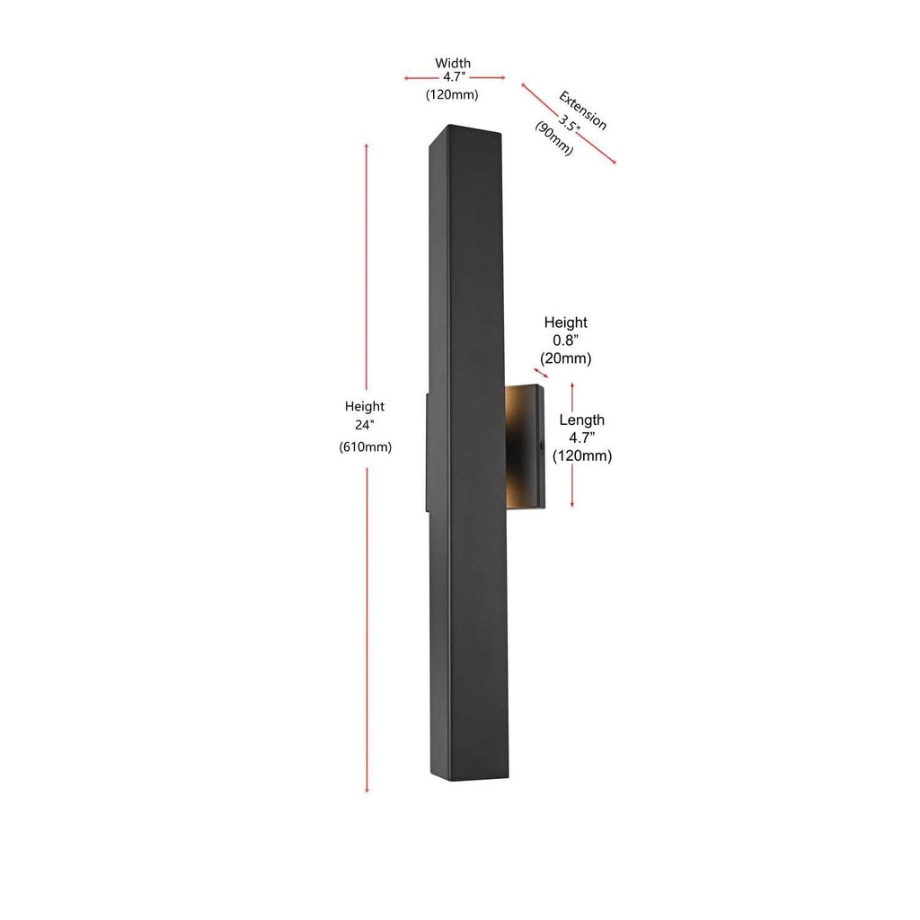 Open Box - Elegant Lighting OD505W24BK - Wall Sconces Outdoor Lighting
