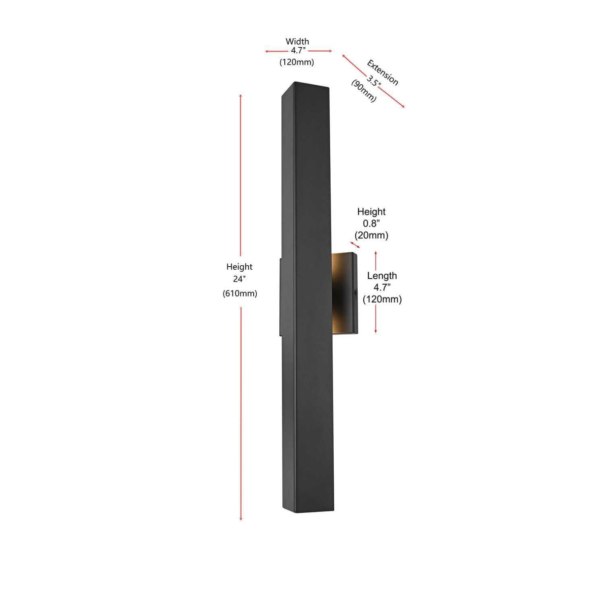 Open Box - Elegant Lighting OD505W24BK - Wall Sconces Outdoor Lighting