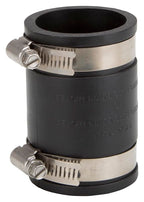 Rocky Mountain Goods 1-1/2” Flexible Pipe Coupling – Fits Sink Drains, Bathroom Tubs, Tailpieces, and Traps – No-Hub Rubber Coupler with Stainless Steel Clamps – Works with PVC, Cast Iron, and Steel