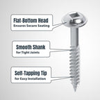 POWERTEC 150 PK Pocket Hole Screws, Maxi-Loc Head, #2 Square Drive, 1-1/4" Fine Thread for Pocket Hole Jig, Hardwood Cabinets & Furniture (72262) - style: 150PK 1-1/4" Fine Maxi-Loc Screws