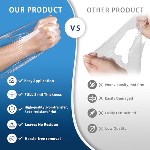 Yiech Carpet Protection Film 24" x 50' - Self Adhesive Floor Protector - size: 24"x50'