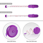 DiCUNO 3-Pack Soft Retractable Measuring Tape, 60-Inch 1.5 Meter, Purple - color: Purple*3pcs