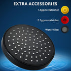 High Pressure Shower Head - 4.7“ Powerful Bathroom Pressure Boosting Rain Showerhead - Perfect Universal Replacement for Rainfall Shower Heads (Black) - style: 1 Pack Black