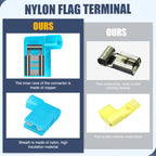 Nilight 110PCS Nylon Flag Spade Insulated Quick Disconnect Terminals - color: 110PCS Flag Spade Crimp Terminals