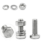30 Sets 1/4-20 x 1 Bolt and Nut Set, Flat & Lock Washers Included, 120PCS - size: 1/4-20x1" 30sets