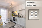 Henne Bery Soft Modern Decorative Wall Plate Switch Plate Outlet Cover (Double Duplex, Satin Nickel) - style: Double Duplex