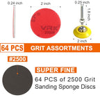 64 PCS 2 Inch Sanding Disc,Hook and Loop Sanding Pads 2500 Grit - style: 2500 Grit 64PCS