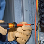 Klein Tools 32286 Insulated Screwdriver, 2-in-1 Screwdriver Set with Flip Blade, #1 Phillips and 3/16-Inch Slotted Tips, Double-Ended Blades - size: #1 PH + 3/16 SL