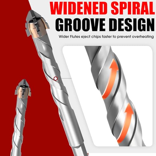 8-Piece Masonry Drill Bit Set, Concrete Drill Bit Set, 3 Sizes, 1/4"-3/8" - size: 1/4"-3/8" (8PCS)