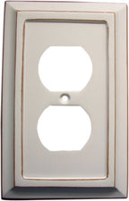 Amerelle 4040DDW Savannah Wallplate, 1 Duplex, Wood, Distressed White, 1-Pack - color: Distressed White, size: 1 Duplex