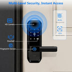 UMIKSMART WiFi Smart Door Lock with Camera, Fingerprint Keypad, App Control - color: Black