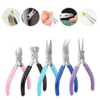 5 Pcs Jewelry Making Pliers Tools, Needle/Round/Chain/Bent/Zipper Pliers - style: 5pcs-Mixed Color