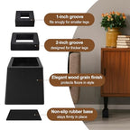 Wooden Bed Risers 5 Inch Heavy Duty, Support 2500 lbs, Black - color: Black, size: 5"H(Inner 4"H)