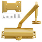 Commercial Heavy Duty Door Closer Large Size with Dullgolden Finish, Hydraulic Self-Closing System - size: Large, style: Dullgolden